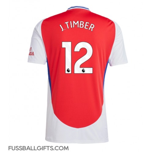 Arsenal Jurrien Timber #12 Fußballbekleidung Heimtrikot 2024-25 Kurzarm